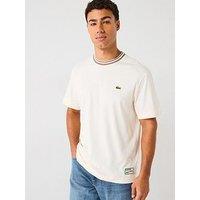 Lacoste French Made Premium Regular Fit Rubberised Logo T-Shirt - White