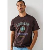 Lacoste Regular Fit Printed Jersey T-Shirt - Brown