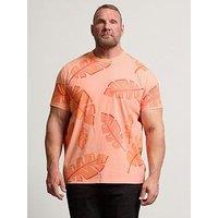 Badrhino Leaf Print T-Shirt - Salmon