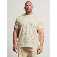 Badrhino Leaf Print T-Shirt - Natural