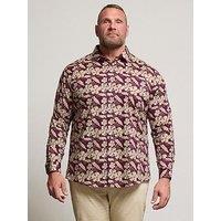 Badrhino Leaf Print Long Sleeve Shirt