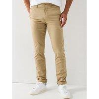 Lacoste Slim Fit Stretch Cotton Chino Trousers - Beige