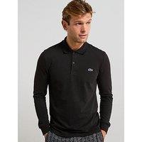 Lacoste Ottoman Long Sleeve Polo Shirt - Black