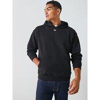Diesel Red D Oval Pullover Hoodie- Black