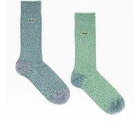 Lacoste 2 Pack Knitted Ankle Socks- Multi