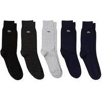 Lacoste Lacoste 5 Pack Ankle Socks- Black