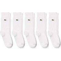 Lacoste 5 Pack Ankle Socks- White