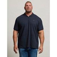 Badrhino Waffle Texture Zip Polo Shirt - Blue