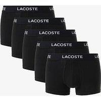Lacoste 5 Pack Cotton Trunks- Black