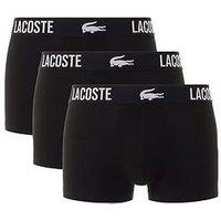 Lacoste 3 Pack Cotton Trunks- Black