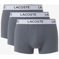 Lacoste 3 Pack Cotton Trunks- Grey