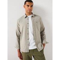 Lacoste Fine Herringbone Check Shirt- Grey