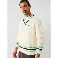 Lacoste Wool Tennis Knitted Jumper - Cream