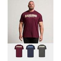 Badrhino 3 Pack Logo T-Shirt - Red
