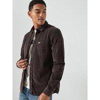 Lacoste Regular Fit Corduroy Shirt- Brown