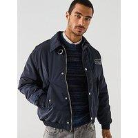 Lacoste Heavyweight Padded Bomber Jacket- Navy