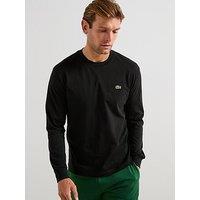 Lacoste Long Sleeved Cotton T-Shirt- Black