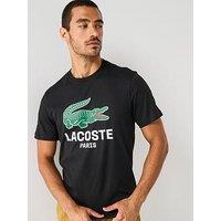 Lacoste Regular Fit Printed Jersey T-Shirt - Black