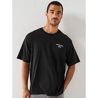 Lacoste Loose Fit Heavy Jersey Backprint T-Shirt - Black