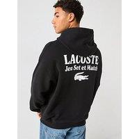 Lacoste Loose Fit Backprint Hoodie - Black
