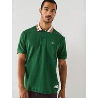 Lacoste French Made Striped Short Sleeve Polo Shirt - Green