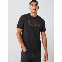 Diesel Big D Oval T-Shirt- Black