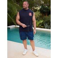 Badrhino Back And Front Graphic Vest - Blue