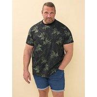 Badrhino Camouflage Leaf Print T-Shirt - Green