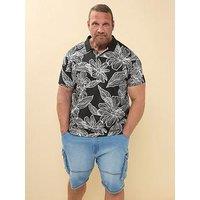 Badrhino Printed Polo Shirt - Black
