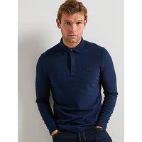 Lacoste Paris Premium Long Sleeve Polo Shirt - Navy