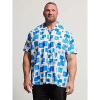 Badrhino Square Print Short Sleeve Shirt