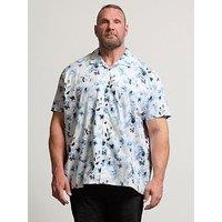 Badrhino Flower Print Poplin Short Sleeve Shirt