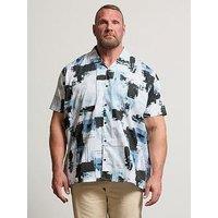 Badrhino Distress Short Sleeve Shirt - Black/Blue