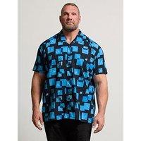 Badrhino Square Print Short Sleeve Shirt
