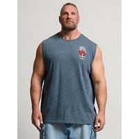 Badrhino Acid Wash Graphic Vest - Blue