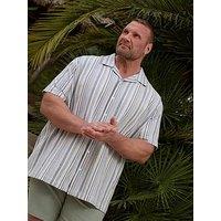 Badrhino Stripe Short Sleeve Shirt - White