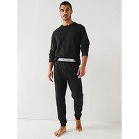 Lacoste Long Sleeve Sheen Finish Pyjama Set- Black
