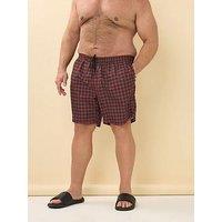 Badrhino Tartan Swimshorts - Red