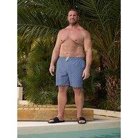 Badrhino Geometric Print Swim Shorts - Blue