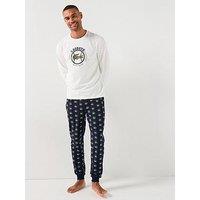 Lacoste Long Sleeve Pyjama Set- White