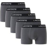 Lacoste 5 Pack Cotton Trunks- Grey