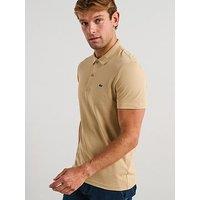 Lacoste Regular Fit Ottoman Short Sleeve Polo Shirt - Beige