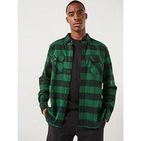 Lacoste Woven Cotton Long Sleeve Check Shirt- Green