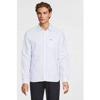 Lacoste Large Striped Oxford Shirt - Blue