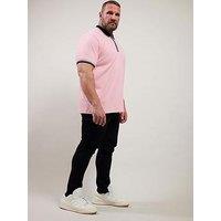 Badrhino Seersucker Zip Polo Shirt - Pink