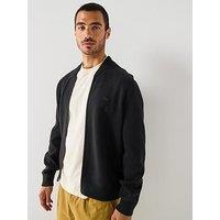 Lacoste Interlock Heavyweight Knitted Bomber - Black