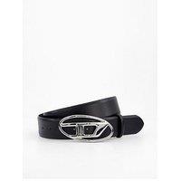 Diesel D Oval Leather Belt- Black