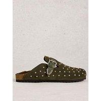 White Stuff Myrtle Studded Slip On Footbed - Green