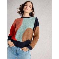 White Stuff Freya Abstract Jumper - Navy