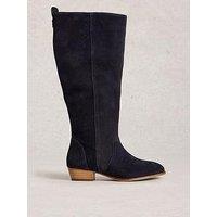 White Stuff Willow Suede Knee High Boot - Navy